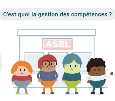 Des travailleuses et travailleurs devant une ASBL