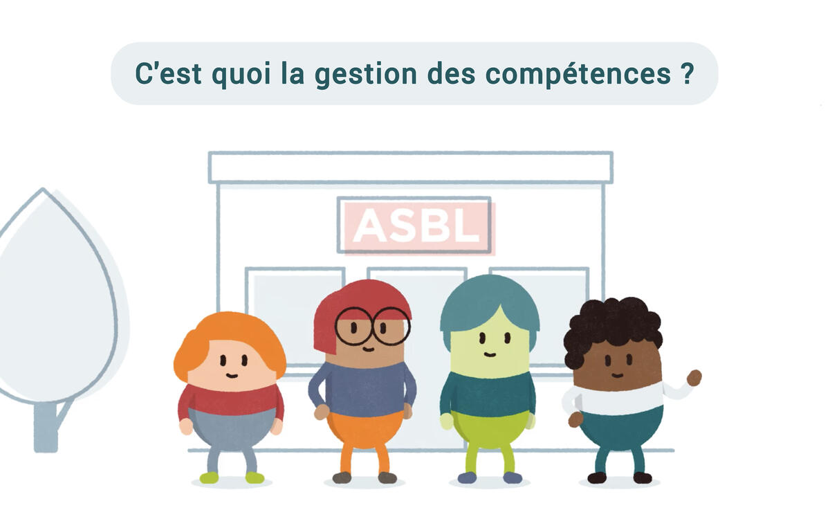 Des travailleuses et travailleurs devant une ASBL